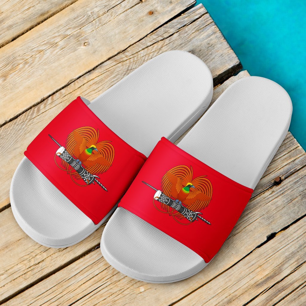 Papua New Guinea Sandals - Emblem of Papua New Guinea White - Polynesian Pride