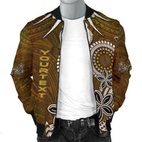 Cook Islands Custom Personalised Men's Bomber Jacket - Polynesian Boar Tusk - Polynesian Pride