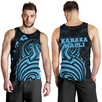 Kanaka Maoli Map Polynesian Tank Top Blue And White Art - Polynesian Pride