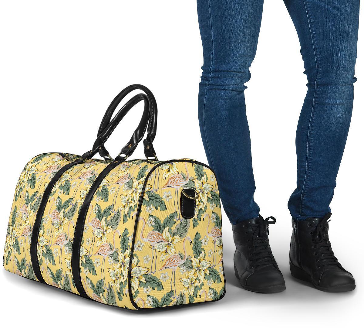 Tropical Flamingo Yellow Hawaii Travel Bag - Polynesian Pride