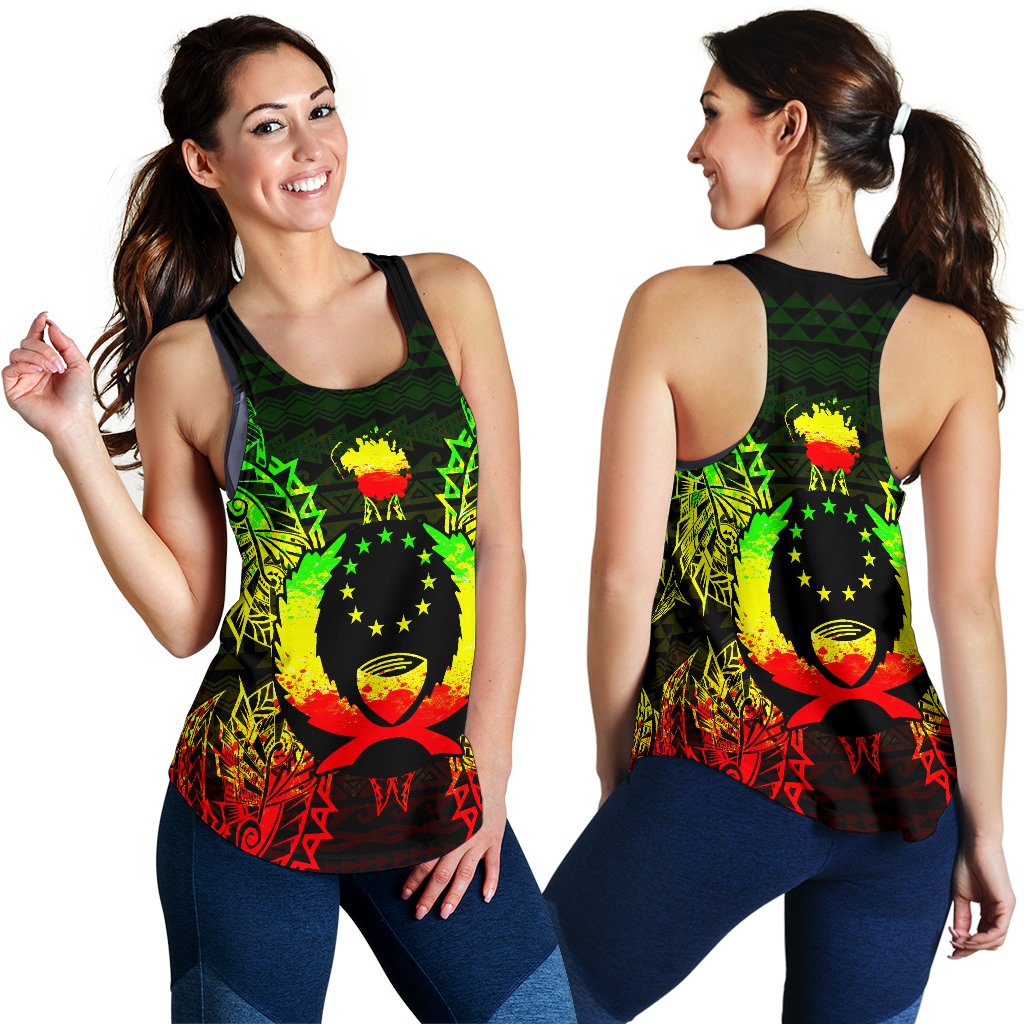Pohnpei Polynesian Women Tank Top Map Reggae - Polynesian Pride