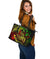 Guam Polynesian Leather Tote Bag - Reggae Shark Polynesian Tattoo - Polynesian Pride