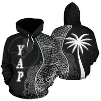 Yap Polynesian Hoodie Coconut Tree Black Unisex Black - Polynesian Pride