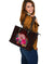 American Samoa Large Leather Tote Bag - Coat Of Arm With Polynesian Patterns - Polynesian Pride