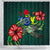Cook Islands Polynesian Shower Curtain - Green Turtle Hibiscus - Polynesian Pride