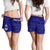 Guam Personalised Women's Shorts - Guam Seal With Polynesian Tattoo Style (Blue) - Polynesian Pride