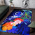 Vanuatu Custom Personalised Area Rug - Humpback Whale with Tropical Flowers (Blue) - Polynesian Pride