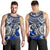 Chuuk Polynesian Men's Tank Top - White Turtle (Blue) - Polynesian Pride