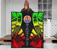 Tahiti Premium Quilt - Tahiti Flag Polynesian Reggae Tattoo - Polynesian Pride