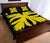 Hawaiian Royal Pattern Quilt Bed Set - Black And Yellow - C3 Style - Polynesian Pride
