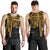 Hawaii Men's Tank Top - Kanaka Maoli With Polynesian Pattern In Heartbeat Style (Gold) - Polynesian Pride