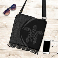 Hawaii Turtle Polynesian Crossbody Boho Handbag-Circle Style Grey - Polynesian Pride
