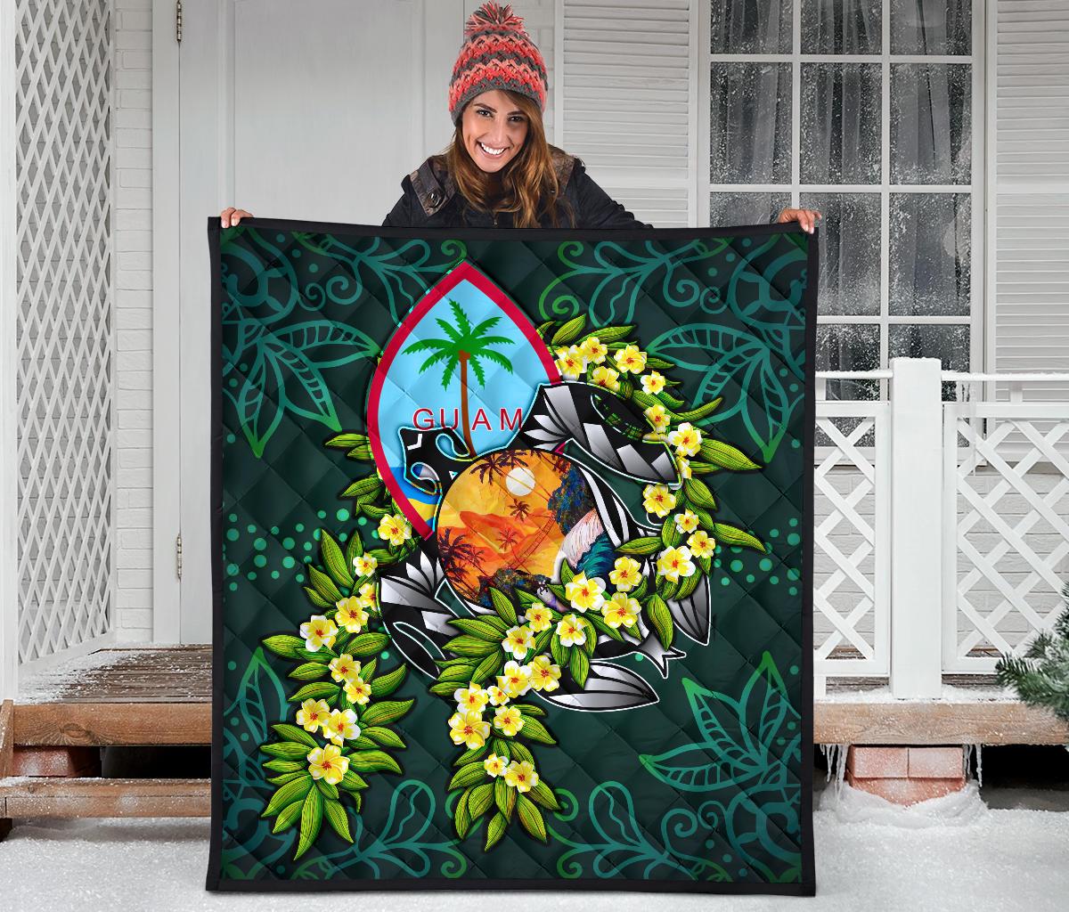 Guam Polynesian Premium Quilt - Ti Leaf Lei Turtle - Polynesian Pride