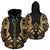 Kosrae All Over Custom Zip up Hoodie Gold Tattoo Style Unisex Black - Polynesian Pride