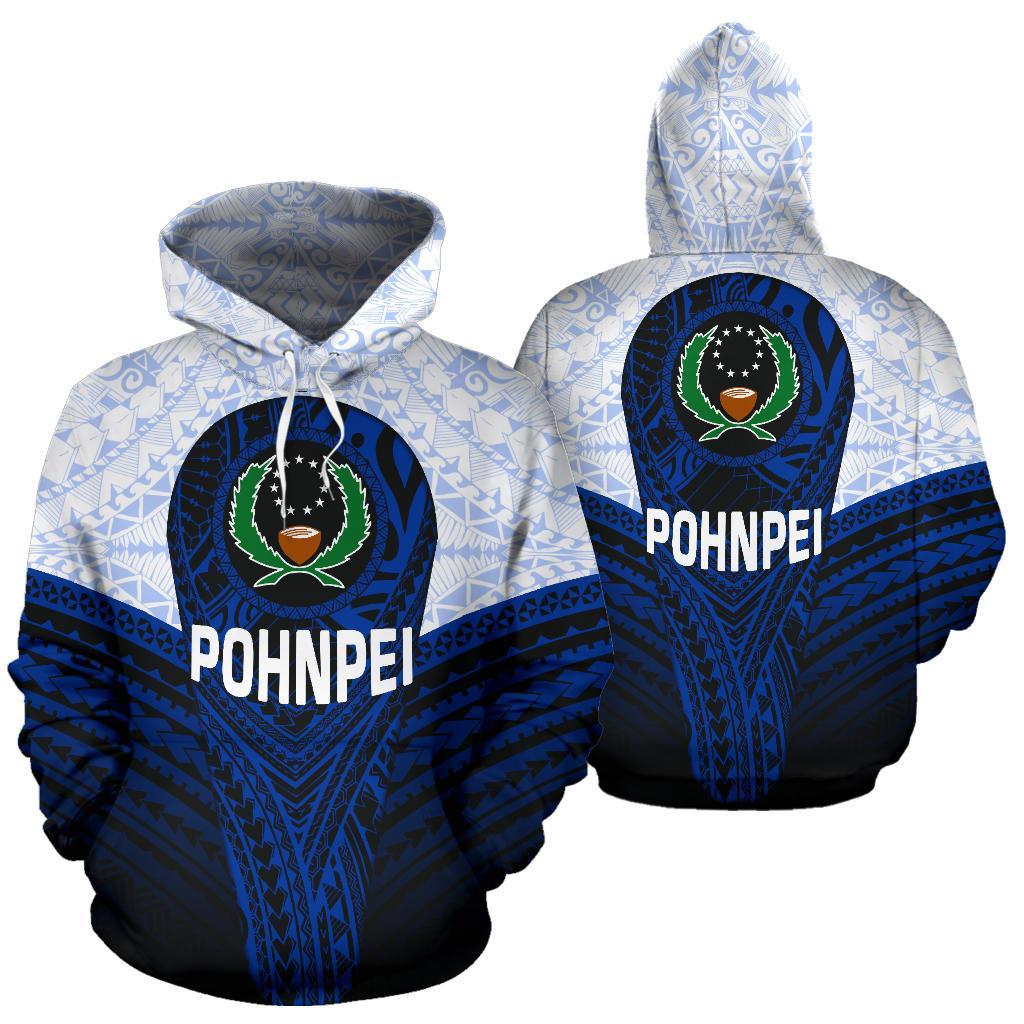 Pohnpei Polynesian Hoodie Pohnpei Flag Unisex White - Polynesian Pride