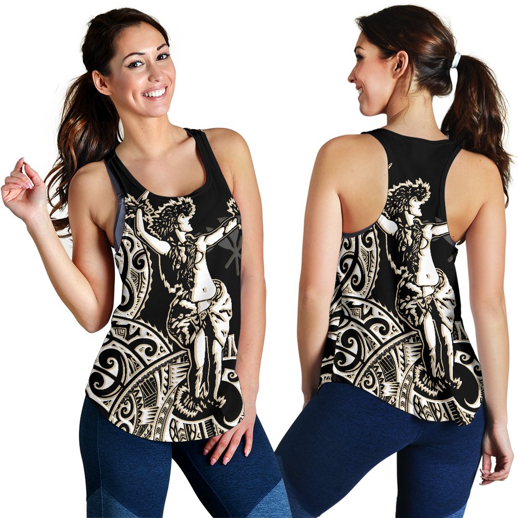 Polynesian Hawaii Women's Racerback Tank - Hula Girl White White - Polynesian Pride