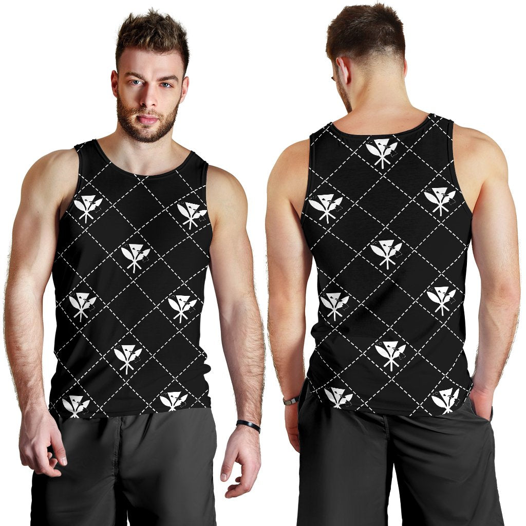 Kanaka Maoli Men's Tank Top Regal AH White - Polynesian Pride