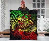 Tahiti Premium Quilt - Reggae Shark Polynesian Tattoo - Polynesian Pride