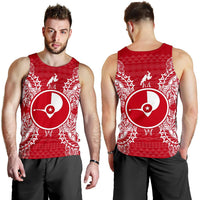 Yap Polynesian Men Tank Top Map Red White - Polynesian Pride