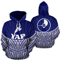 Yap Polynesian Hoodie Blue Pride Map nd Seal Unisex Blue - Polynesian Pride