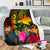 Papua New Guinea Polynesian Premium Blanket - Hibiscus and Banana Leaves - Polynesian Pride