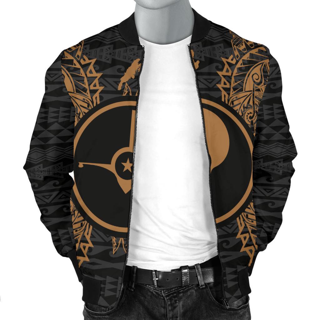 Yap Polynesian Men's Bomber Jacket Map Gold - Polynesian Pride