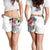 YAP Polynesian All Over Print Women's Shorts - Summer Plumeria (White) - Polynesian Pride