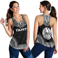 Tahiti Women's Racerback Tank - Polynesian Chief Black Version - Polynesian Pride