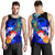 Federated States of Micronesia Men's Tank Top - Humpback Whale with Tropical Flowers (Blue) - Polynesian Pride