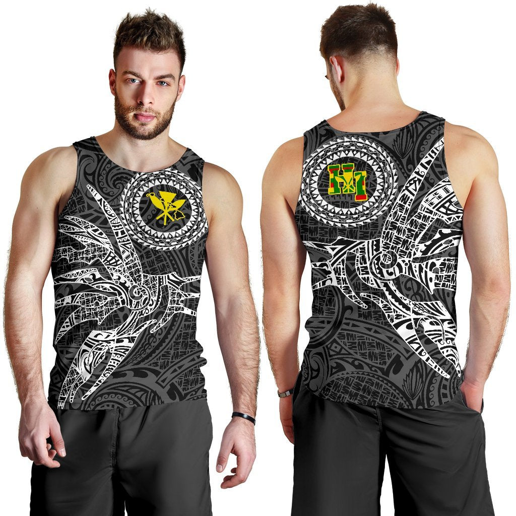 Hawaii Tank Top Polynesian Kanaka Map Hawaiian Men's Tank Top - Beige - TT Style Beige - Polynesian Pride