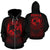 Tonga Polynesian All Over Zip up Hoodie Red Tribal Pattern Unisex Black - Red - Polynesian Pride