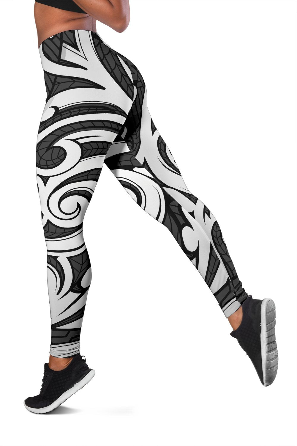 Polynesian Maori Ethnic Ornament Gray Hawaii Women's Leggings AH - Polynesian Pride