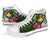 Papua New Guinea High Top Shoes - Turtle Plumeria Banana Leaf - Polynesian Pride