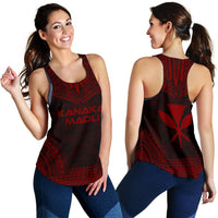 Kanaka Maoli Women's Racerback Tank - Polynesian Chief Red Version - Polynesian Pride