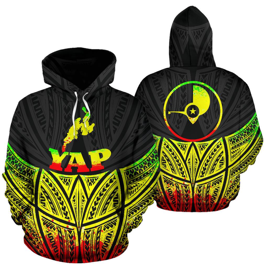 Yap Polynesian Hoodie Reggae Pride Map nd Seal Unisex Reggae - Polynesian Pride