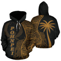 Pohnpei Polynesian Hoodie Coconut Tree Gold Unisex Gold - Polynesian Pride