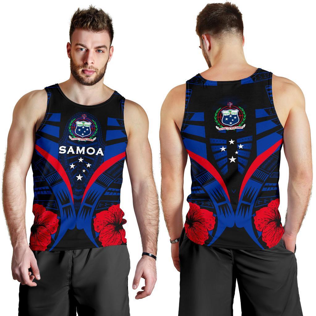 Samoa Tattoo Men Tank Top Hibiscus K9 - Polynesian Pride