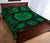 Hawaiian Map Honu Hibiscus Green Polynesian Quilt Bed Set - Polynesian Pride