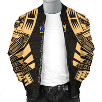 Cook Islands Men Bomber Jackets - Polynesian Tattoo Gold - Polynesian Pride
