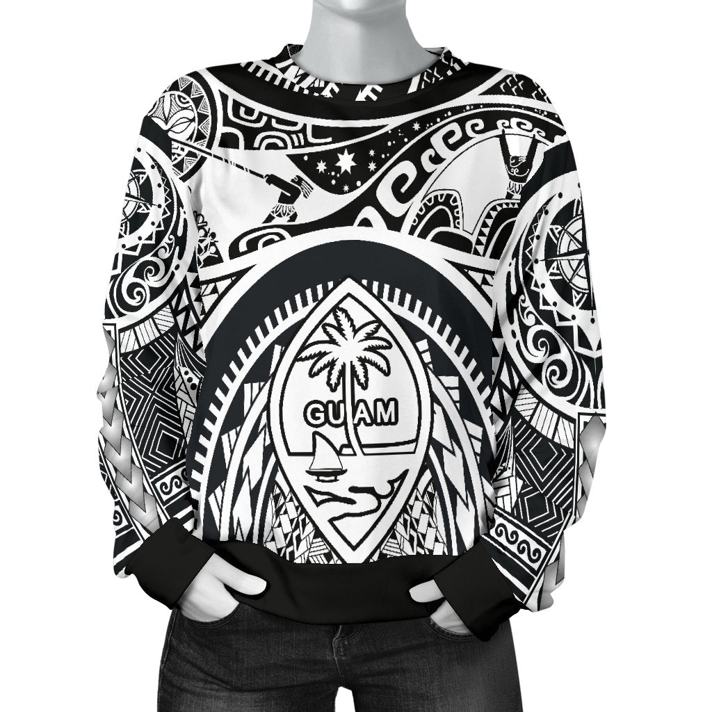 Polynesian Women's sweaters - Guam Flag, Seal with Maui Moana Tattoo - Polynesian Pride