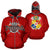 Tonga Zip up Hoodie Tonga Flag COat of Arms Tribal Roots Red Unisex Red - Polynesian Pride