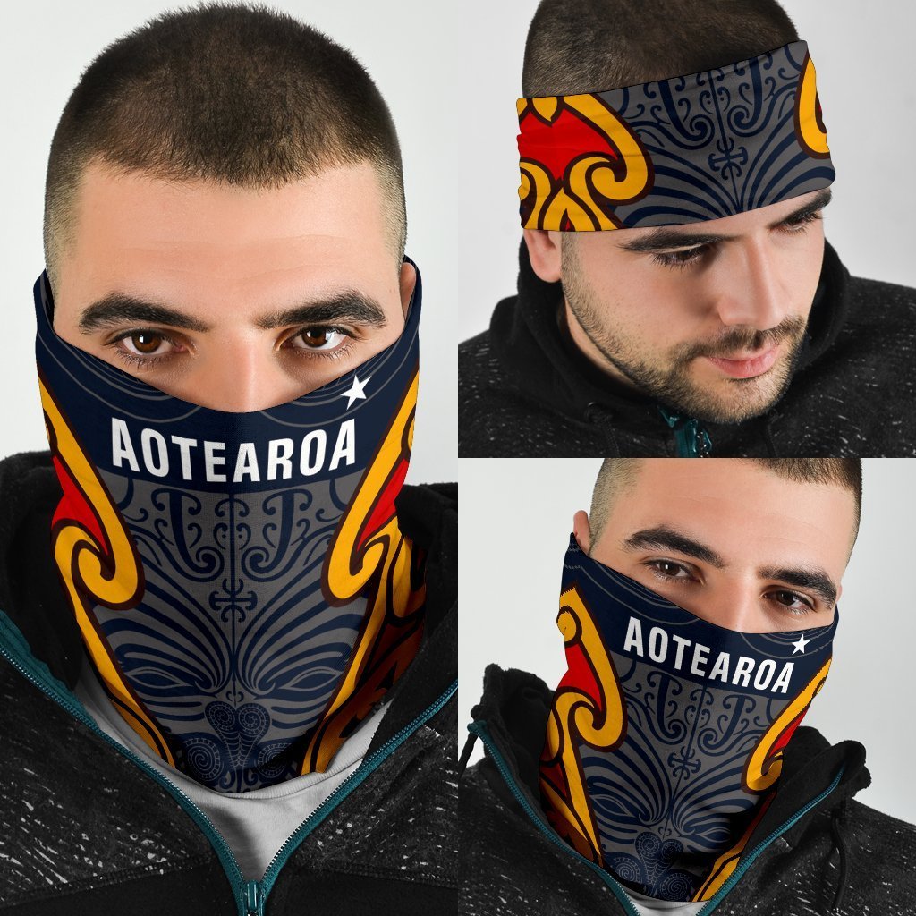 Maori Moko Bandana Aotearoa Silver Fern 3pcs package One Size - Polynesian Pride