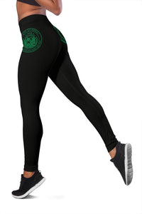 Hawaii State Tattoo Swirly Green Polynesian Women's Leggings - Polynesian Pride