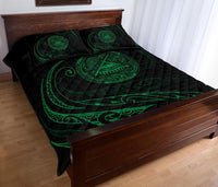 American Samoa Quilt Bed Set - Green - Frida Style - Polynesian Pride