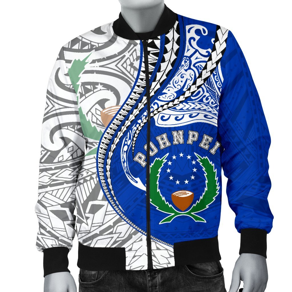 Pohnpei Men's Bomber Jacket Kanaloa Tatau - Polynesian Pride
