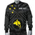 Papua New Guinea Personalised Men's Bomber Jacket - Flag With Polynesian Patterns (Black) - Polynesian Pride