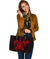 Hawaii Kakau Polynesian Turtle Map Large Leather Tote - Red - Polynesian Pride