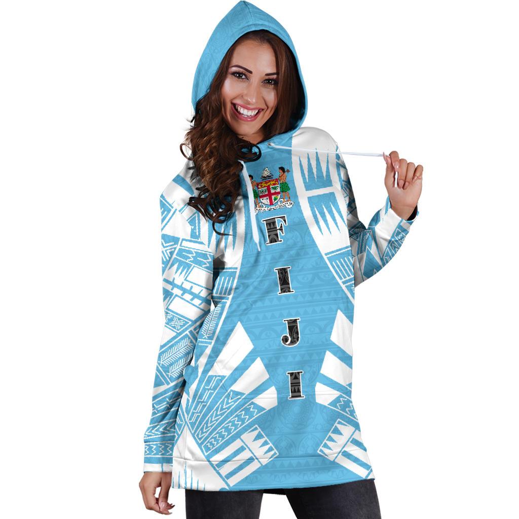 Fiji Hoodie Dress - Polynesian Tattoo Flag - Polynesian Pride
