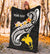 Papua New Guinea Custom Personalised Premium Blanket - PNG Seal Polynesian Patterns Plumeria (Black) - Polynesian Pride