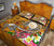 Hawaii Polynesian Quilt Bed Set - Hawaii Seal With Turtle Plumeria (Gold) - Polynesian Pride